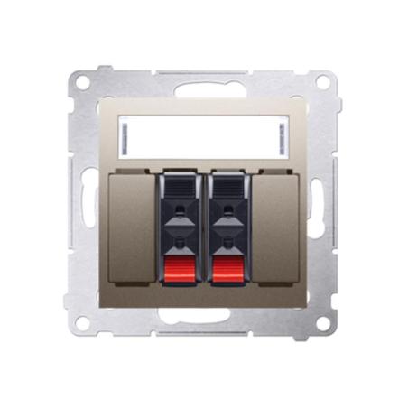 Simon 54 Premium złoty mat - gniazdo głośnikowe 2-krotne DGL32.01/44