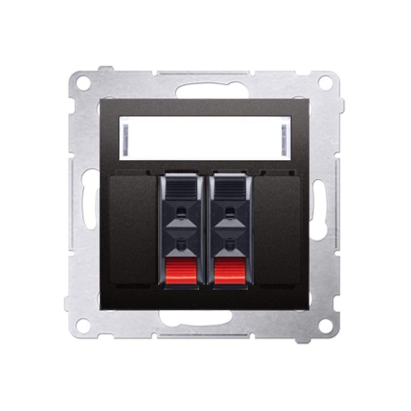 Simon 54 Premium antracyt - gniazdo głośnikowe 2-krotne DGL32.01/48