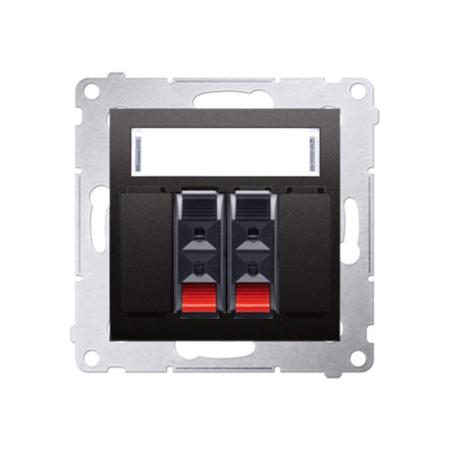 Simon 54 Premium antracyt - gniazdo głośnikowe 2-krotne DGL32.01/48