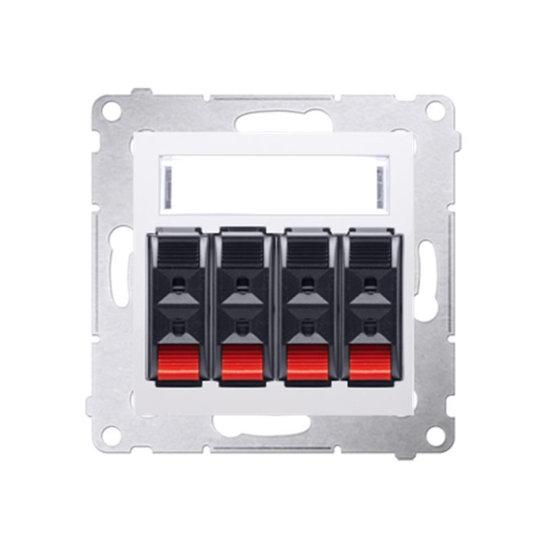 Simon 54 Premium biały - gniazdo głośnikowe 4-krotne DGL34.01/11