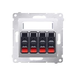 Simon 54 Premium srebrny mat - gniazdo głośnikowe 4-krotne DGL34.01/43