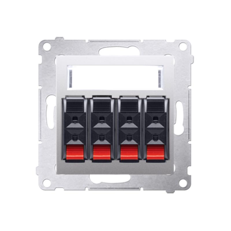 Simon 54 Premium srebrny mat - gniazdo głośnikowe 4-krotne DGL34.01/43