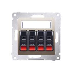 Simon 54 Premium złoty mat - gniazdo głośnikowe 4-krotne DGL34.01/44