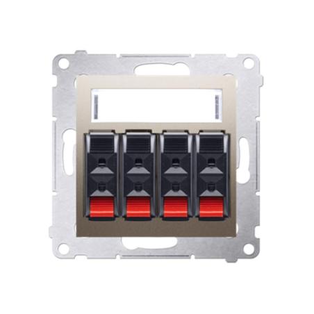Simon 54 Premium złoty mat - gniazdo głośnikowe 4-krotne DGL34.01/44