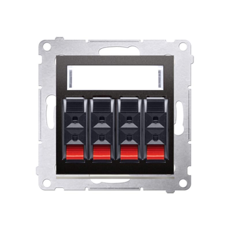 Simon 54 Premium antracyt - gniazdo głośnikowe 4-krotne DGL34.01/48