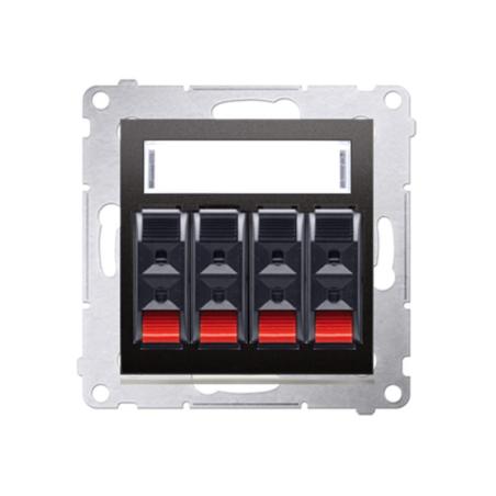 Simon 54 Premium antracyt - gniazdo głośnikowe 4-krotne DGL34.01/48