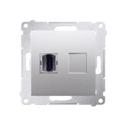 Simon 54 Premium srebrny mat - gniazdo HDMI pojedyncze DGHDMI.01/43