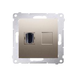 Simon 54 Premium złoty mat - gniazdo HDMI pojedyncze DGHDMI.01/44