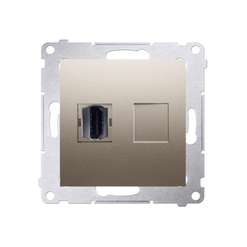 Simon 54 Premium złoty mat - gniazdo HDMI pojedyncze DGHDMI.01/44