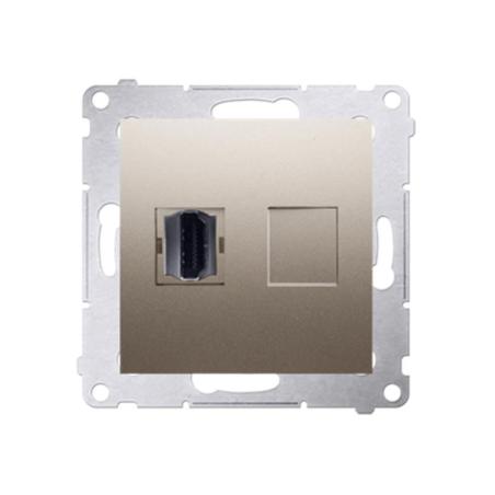 Simon 54 Premium złoty mat - gniazdo HDMI pojedyncze DGHDMI.01/44