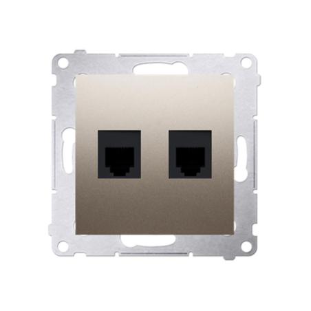 Simon 54 Premium złoty mat - gniazdo telefoniczne RJ12 podwójne DT2.01/44