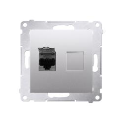 Simon 54 Premium srebrny mat - gniazdo komputerowe RJ45 pojedyncze D61.01/43