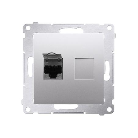 Simon 54 Premium srebrny mat - gniazdo komputerowe RJ45 pojedyncze D61.01/43