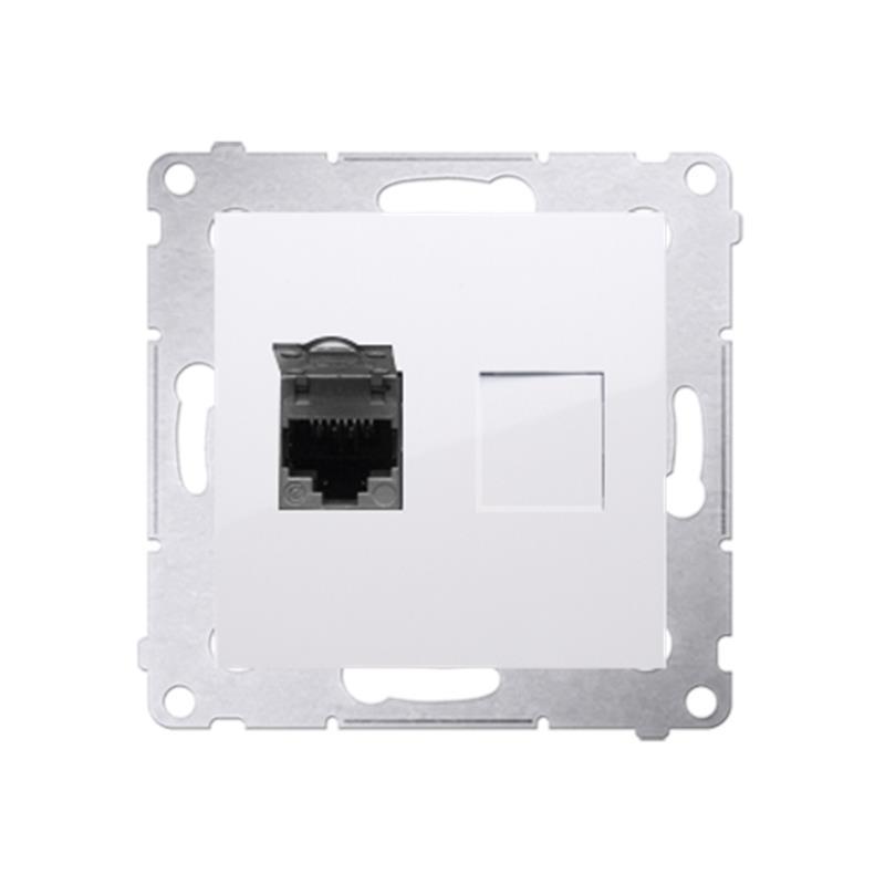 Simon 54 Premium biały - gniazdo komputerowe RJ45 pojedyncze ekranowane D61E.01/11