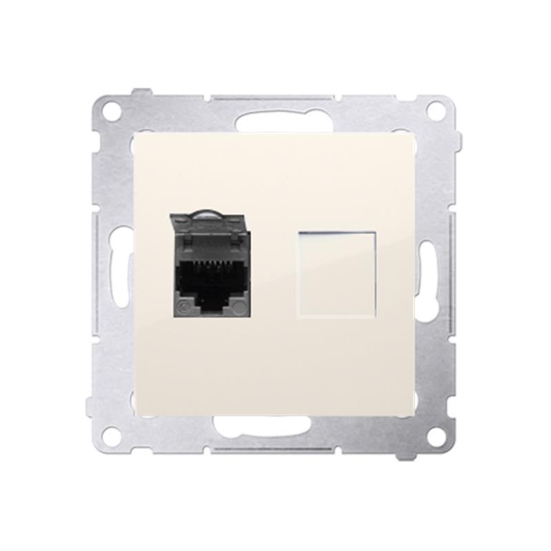 Simon 54 Premium kremowy - gniazdo komputerowe RJ45 pojedyncze ekranowane D61E.01/41