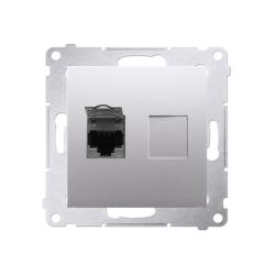 Simon 54 Premium srebrny mat - gniazdo komputerowe RJ45 pojedyncze ekranowane D61E.01/43