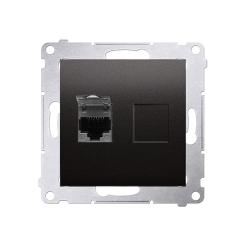 Simon 54 Premium antracyt - gniazdo komputerowe RJ45 pojedyncze ekranowane D61E.01/48