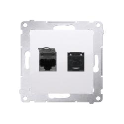 Simon 54 Premium biały - gniazdo komputerowe RJ45 podwójne D62.01/11