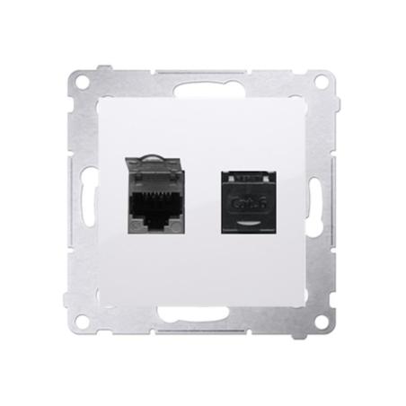 Simon 54 Premium biały - gniazdo komputerowe RJ45 podwójne D62.01/11