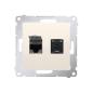 Simon 54 Premium kremowy - gniazdo komputerowe RJ45 podwójne D62.01/41