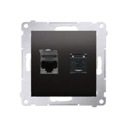 Simon 54 Premium antracyt - gniazdo komputerowe RJ45 podwójne D62.01/48
