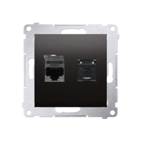 Simon 54 Premium antracyt - gniazdo komputerowe RJ45 podwójne D62.01/48