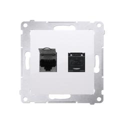 Simon 54 Premium biały - gniazdo komputerowe RJ45 podwójne ekranowane D62E.01/11