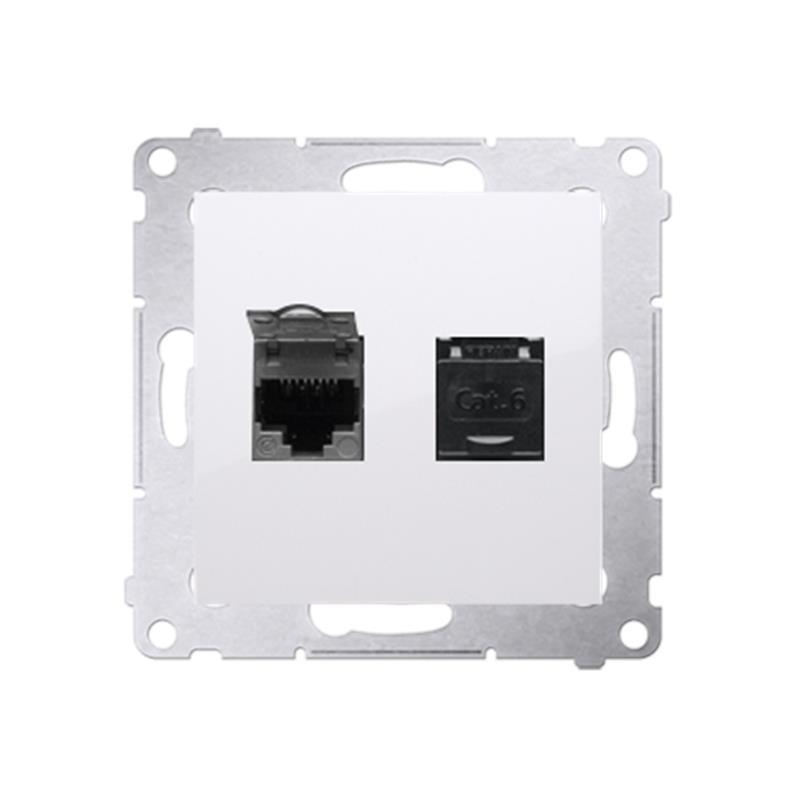 Simon 54 Premium biały - gniazdo komputerowe RJ45 podwójne ekranowane D62E.01/11