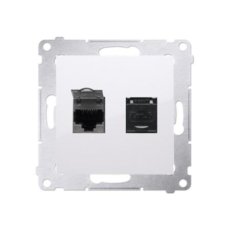 Simon 54 Premium biały - gniazdo komputerowe RJ45 podwójne ekranowane D62E.01/11