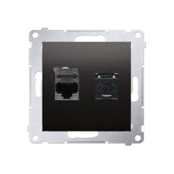 Simon 54 Premium antracyt - gniazdo komputerowe RJ45 podwójne ekranowane D62E.01/48