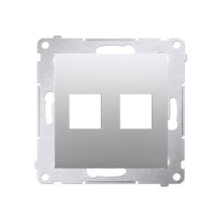 Simon 54 Premium srebrny mat - pokrywa gniazd teleinformatycznych podwójna DKP2.01/43