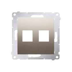 Simon 54 Premium złoty mat - pokrywa gniazd teleinformatycznych podwójna DKP2.01/44