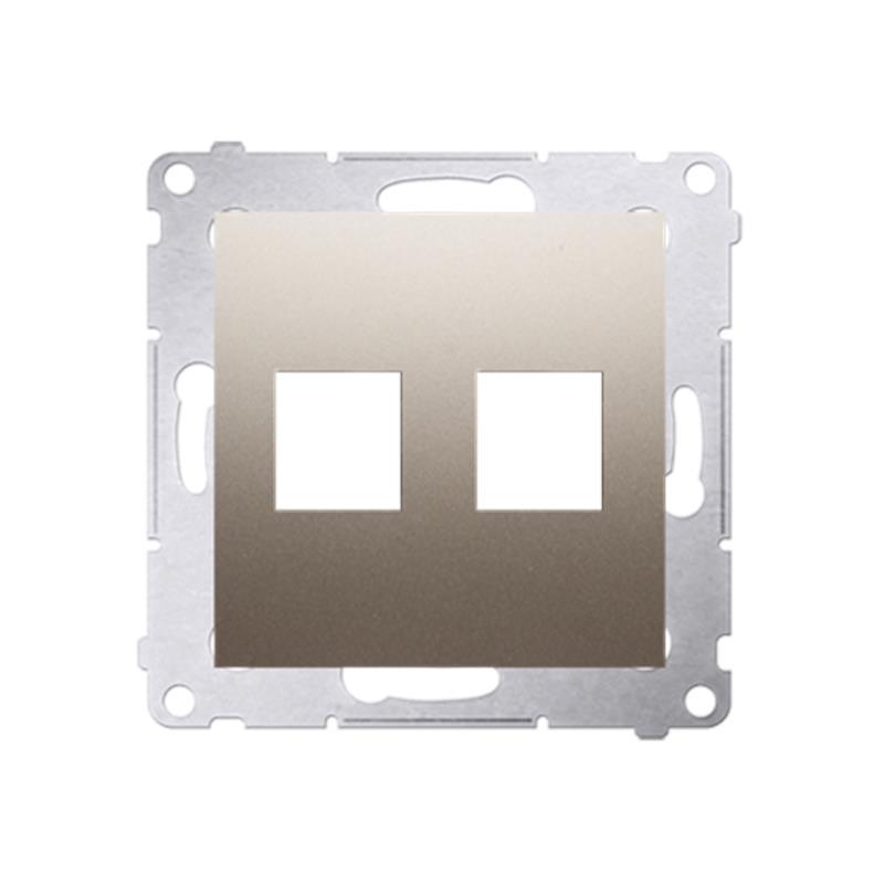 Simon 54 Premium złoty mat - pokrywa gniazd teleinformatycznych podwójna DKP2.01/44