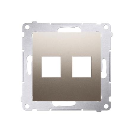 Simon 54 Premium złoty mat - pokrywa gniazd teleinformatycznych podwójna DKP2.01/44