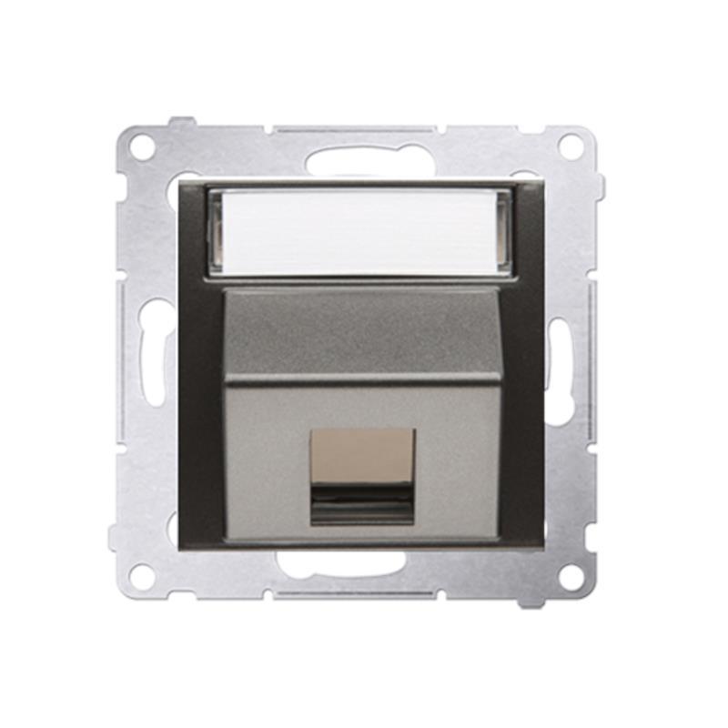 Simon 54 Premium antracyt - pokrywa gniazd teleinformatycznych pojedyncza DKP1S.01/48