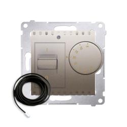 Simon 54 Premium złoty mat - regulator temperatury z czujnikiem zew. DRT10Z.02/44