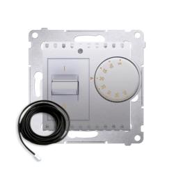 Simon 54 Premium srebrny mat - regulator temperatury z czujnikiem zew. DRT10Z.02/43