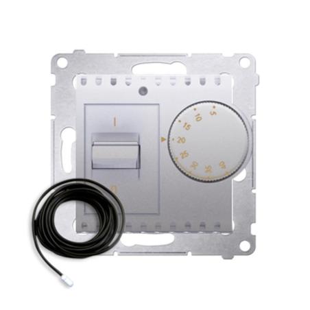 Simon 54 Premium srebrny mat - regulator temperatury z czujnikiem zew. DRT10Z.02/43