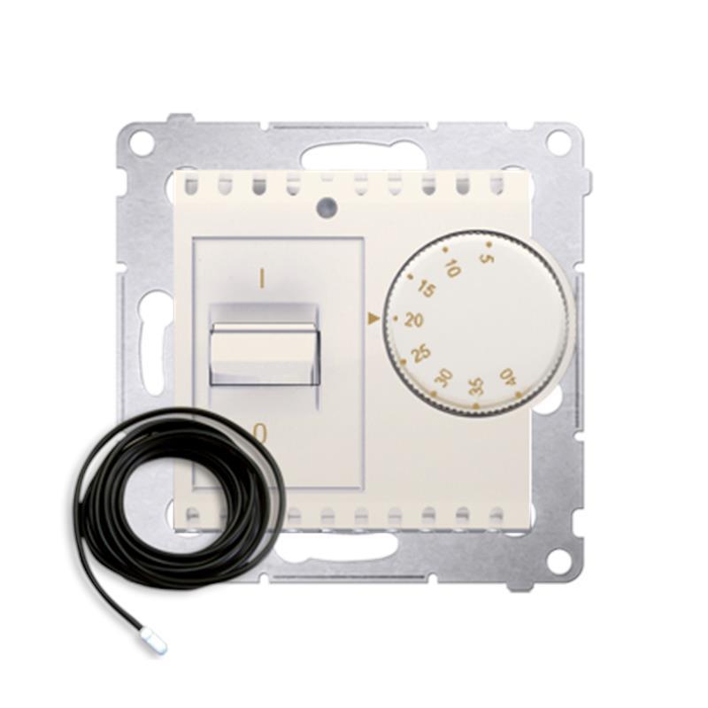 Simon 54 Premium kremowy - regulator temperatury z czujnikiem zew. DRT10Z.02/41