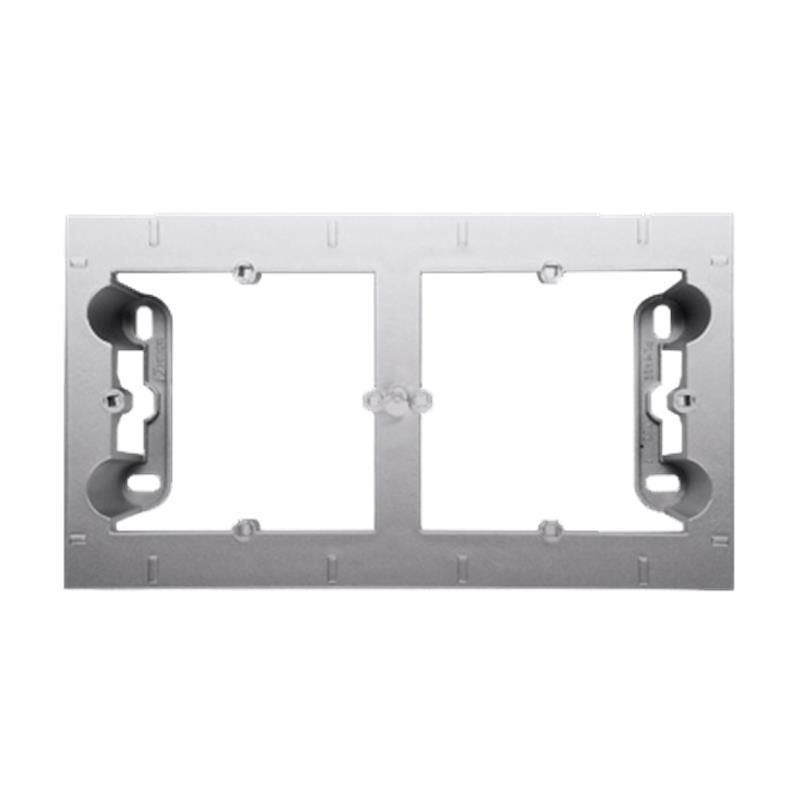 Simon 54 Premium srebrny mat - puszka natynkowa 2-krotna DPN2/43