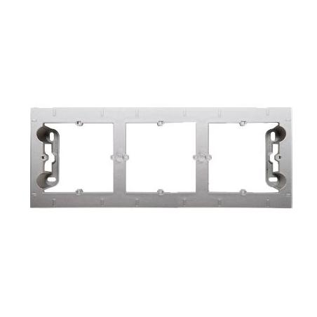 Simon 54 Premium srebrny mat - puszka natynkowa 3-krotna DPN3/43