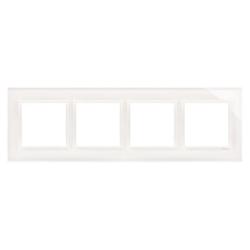 Simon 54 Nature biała perła szkło - ramka poczwórna DRN4/70