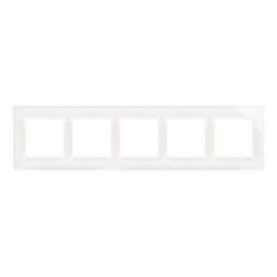 Simon 54 Nature biała perła szkło - ramka pięciokrotna DRN5/70