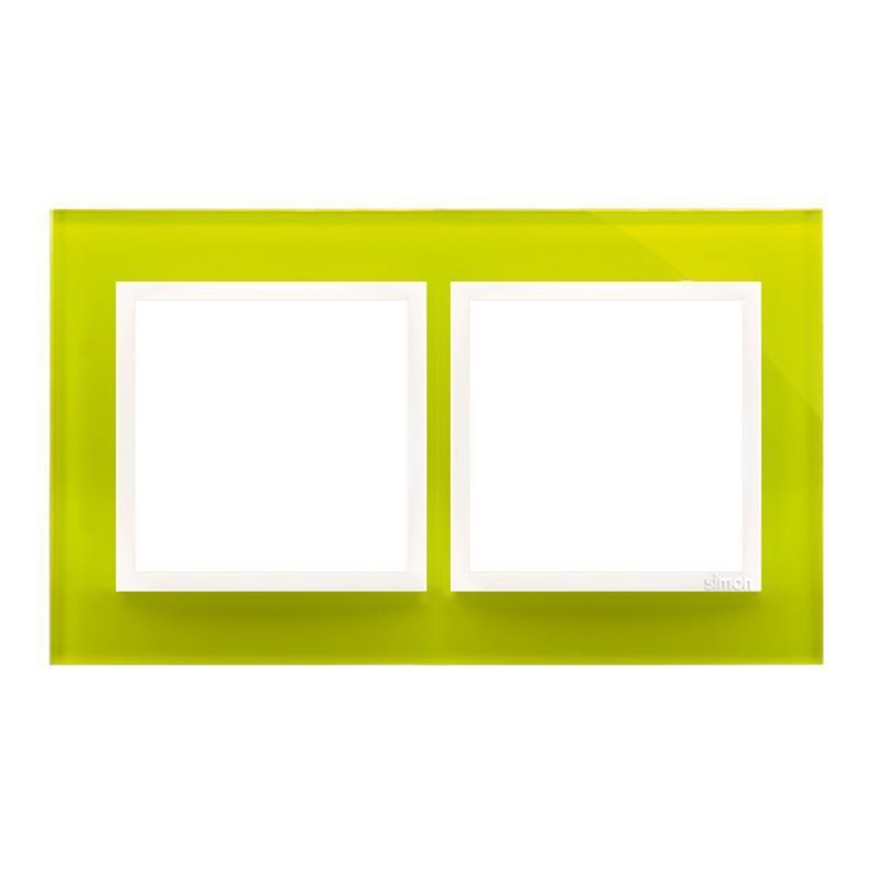Simon 54 Nature limonkowy sorbet szkło - ramka podwójna DRN2/90