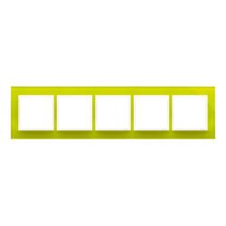 Simon 54 Nature limonkowy sorbet szkło - ramka pięciokrotna DRN5/90