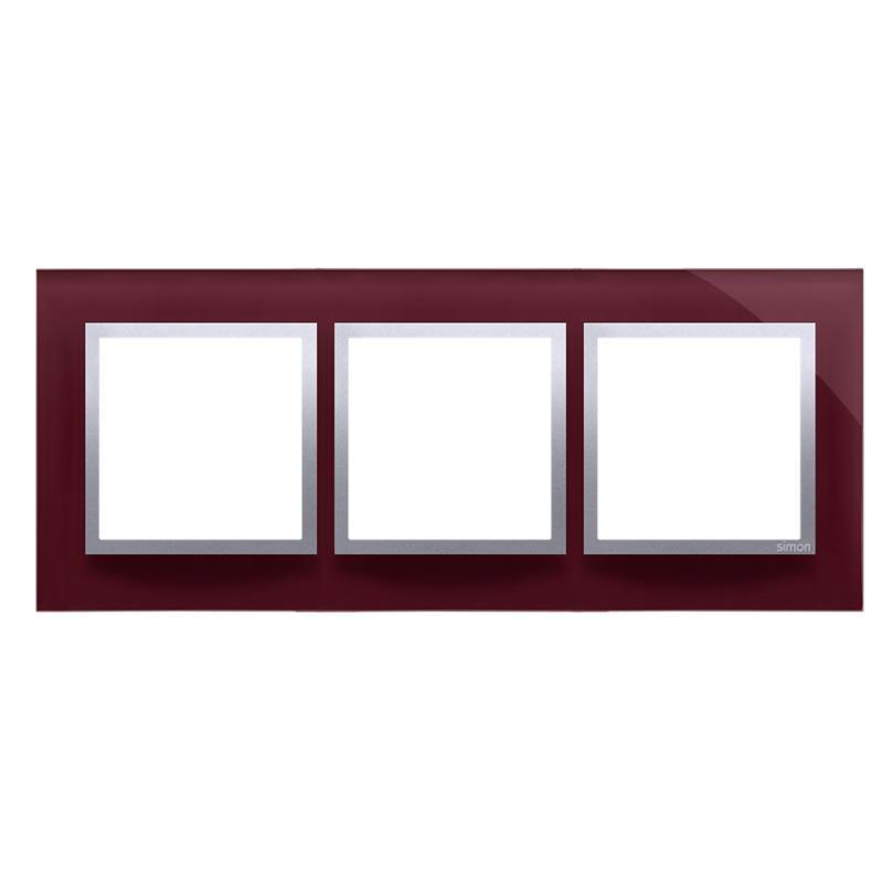Simon 54 Nature kusząca śliwka szkło - ramka potrójna DRN3/89