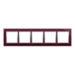 Simon 54 Nature kusząca śliwka szkło - ramka pięciokrotna DRN5/89