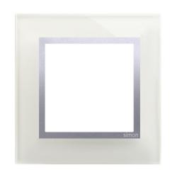 Simon 54 Nature srebrna mgła szkło - ramka pojedyncza DRN1/71