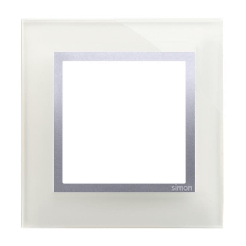 Simon 54 Nature srebrna mgła szkło - ramka pojedyncza DRN1/71