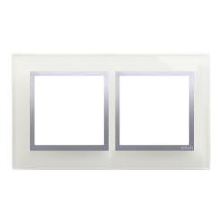 Simon 54 Nature srebrna mgła szkło - ramka podwójna DRN2/71